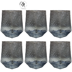Vaso diamante corrugado de whisky en vidrio - comprar online