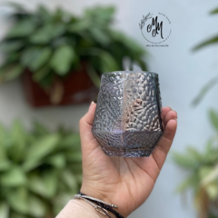 Vaso diamante corrugado de whisky en vidrio - comprar online