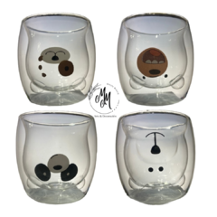 Vaso de oso doble vidrio - tienda online