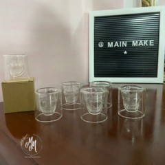 Copa shot calavera doble vidrio transparente - comprar online