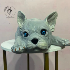 Bulldog francés acostado en internet