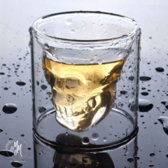 Copa shot calavera doble vidrio transparente