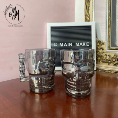 Vasos cerveceros calavera negro