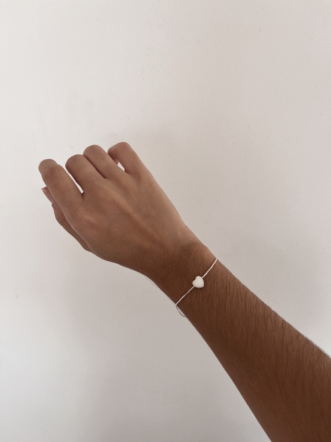 Pulseira coração madrepérola