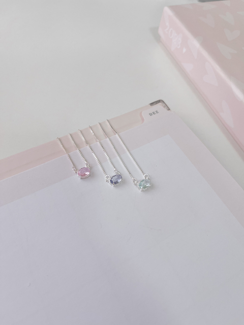 Colar turmalina oval