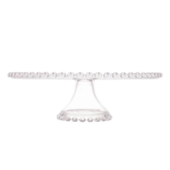 PRATO C/PÉ DE CRISTAL CORAÇÃO 31,5CM