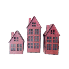 Vila de Sobrados Decorativos Vermelhos