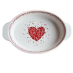 Refratario Porcelana Oval Romance 25x15x5cm