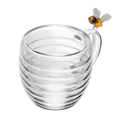 Cj 2 Xícaras de Chá Parede Dupla de Vidro Lovely Bee180ml