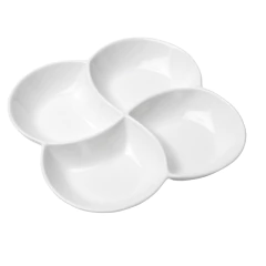 Petisqueira Porcelana New c/ 4 Divisões 21x21x3cm