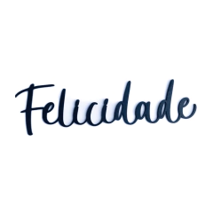 Aplique Palavra Felicidade MDF 3mm