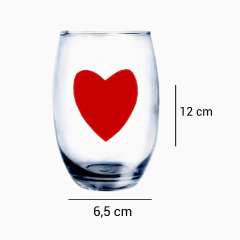 Copo De Vidro Nina Red Heart 400ml - comprar online
