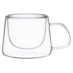 Cj 02 Canecas Oslo Parede Dupla em Vidro Borossilicato 200ml