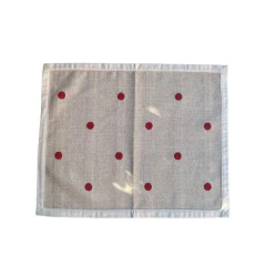 Jogo Americano Poá Vermelho Jacquard 48cm