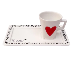 Caneca com Pires Bandeja Namorados Black