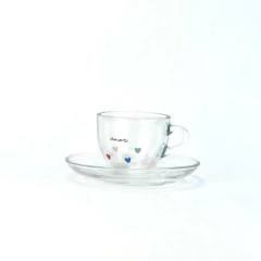 Xicara Café Em Vidro Colors 60ml Seja Amor