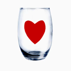 Copo De Vidro Nina Red Heart 400ml