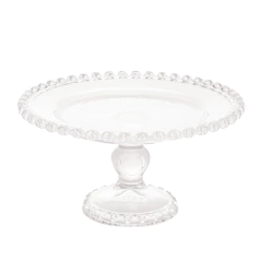 PRATO C/PÉ DE CRISTAL CORAÇÃO 19,5CM