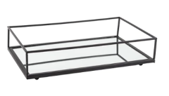 BANDEJA RET BLACK METAL C/ESPELHO