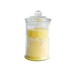 Vela Perfumada Amarela Estampa Paz P 100g