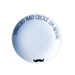 Prato Pão Frase de Pai Dinheiro não Cresce 16cm
