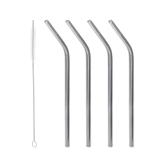 CJ 4 Canudos de Aço Inox Reutilizáveis 21,5cm (220463)