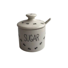 Açucareiro Em Porcelana Estampa Formiga 250ml