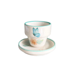 Xícara de café e pires borboletas 100ml