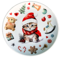 Prato Sobremesa Brinquedos Gato 21cm