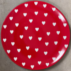 Prato Raso em Porcelana Red Heart 26cm