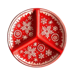 BASE FLOCO DE NEVE 3CM VERMELHO BRANCO