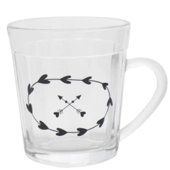 Copo De Vidro C/ Alça Estampa De Flecha 270ml