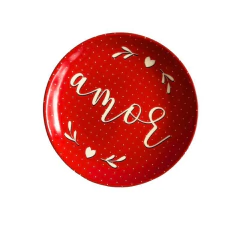 Prato Pão Cupido Amor Red 16cm