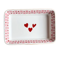 Refratário Porcelana Namorados Pink G (29cmx15cm)