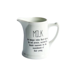 Leiteira Porcelana Escrita Milk