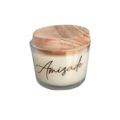 Vela Perfumada C/ Copo de Cristal Estampa Amizade 5cm