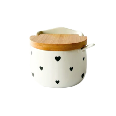 Saleiro com Tampa de Bambu Luv Redondo M 10cm