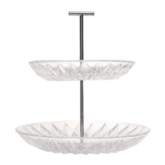 Porta Doces de Vidro 2 Andares Diamond 25cm