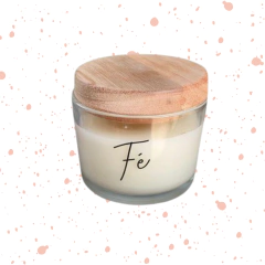 Vela Perfumada C/ Copo de Cristal Estampa Fé 5cm - comprar online