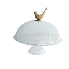 Boleira com Cúpula Pássaro e Prato com Pé