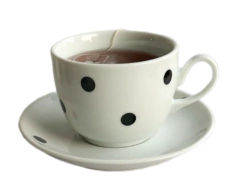 Xícara de Chá Polca Dots Preto 200ml