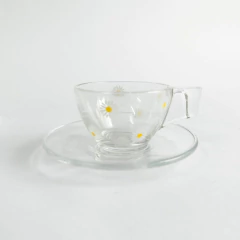 Xicara de Café Vidro Margaridas 50ml