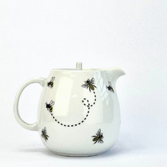 Bule de Café Redondo em Porcelana Abelhas 500ml