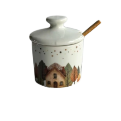 Açucareiro em Porcelana Alpes Natalinos 250ml