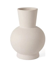 Vaso em Cerâmica Off White Geométrico 25cm (16604)