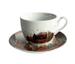 Xícara de chá Alpes Natalinos