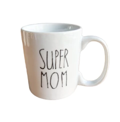 Caneca em Porcelana Mãe -Estampa Super Mom 250ml