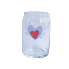 Copo de Vidro Bella Emoji Gratidão 400ml