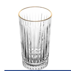 COPO ALTO DE CRISTAL DE CHUMBO COM FIO DE OURO DELI DIAMANTE 280ML