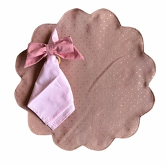 Kit Mesa Flor Poa Rosa